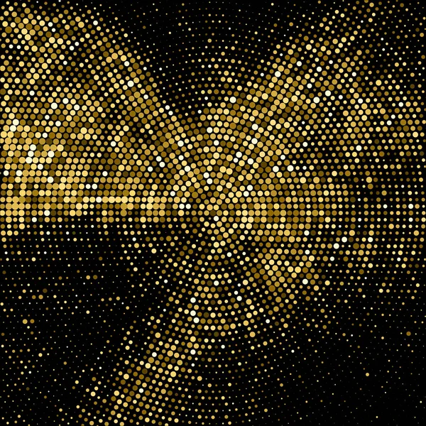 Gold Glitter Halftone Dotted Backdrop. — Vector de stoc