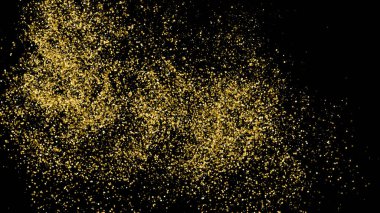 Siyah izole altın glitter doku. 