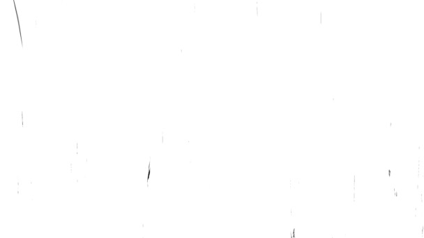 Чёрный Шум Царапины Белом Фоне Эффекты Текстуры Винтажной Пленки Абстрактная — стоковое видео