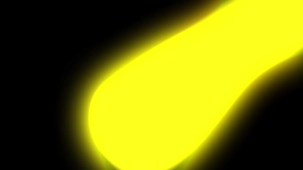 Жовте Світло Виходить Чорне Тло Яскраві Лінзи Спалахують Хаотичний Рух — стокове відео