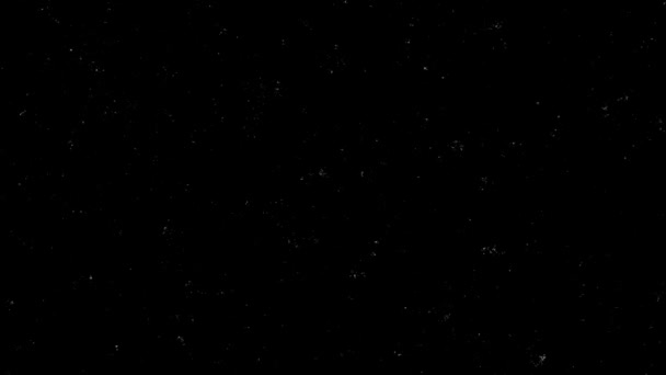 Abstract White Particles Motion Parallax Effect Black Background Передвижная Пыль — стоковое видео