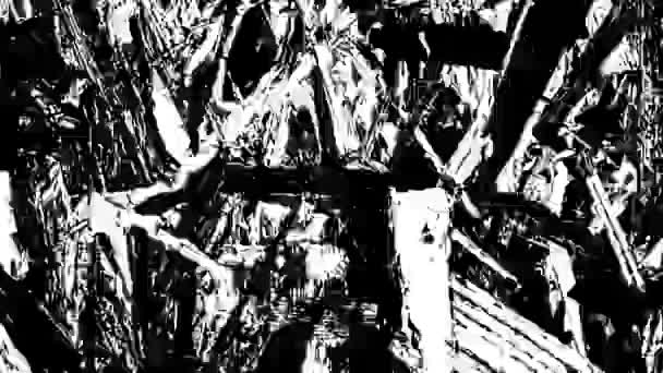 黒の背景に白いノイズの動き フリッカーダスト グリッチエラービデオ損傷 ループユニークなデザイン概要デジタルアニメーション — ストック動画