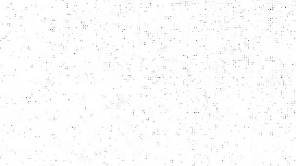 白色背景上的黑色点状噪声运动 闪烁的灰尘 半色调纹理效果 循环独特设计抽象数字动画 — 图库视频影像