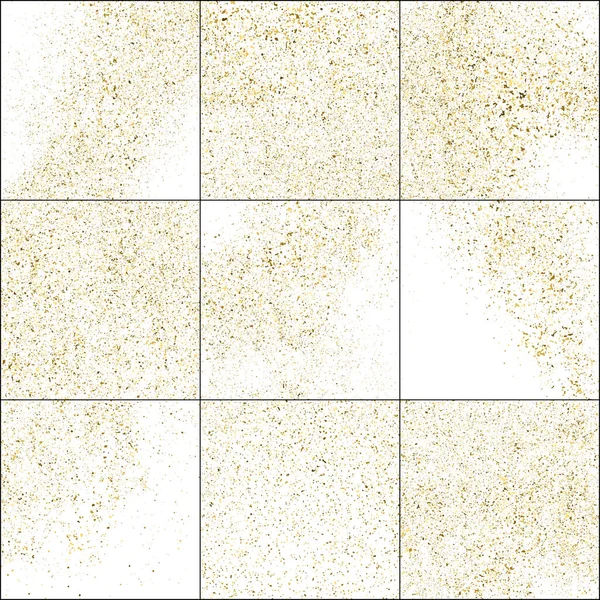 Ensemble de paillettes d'or isolées sur blanc . — Image vectorielle