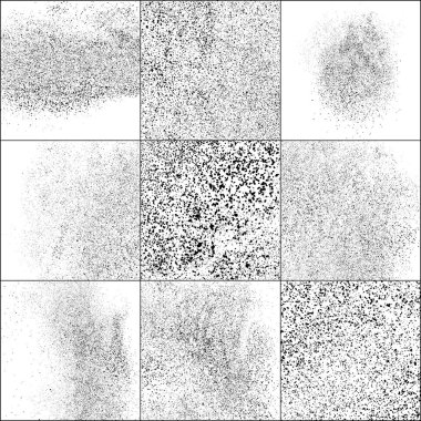 Beyaz Arka Planda Yalıtılmış Siyah Grenli Doku Kümesi. 