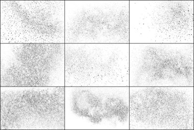 Beyaz Arka Planda Yalıtılmış Siyah Grenli Doku Kümesi. 