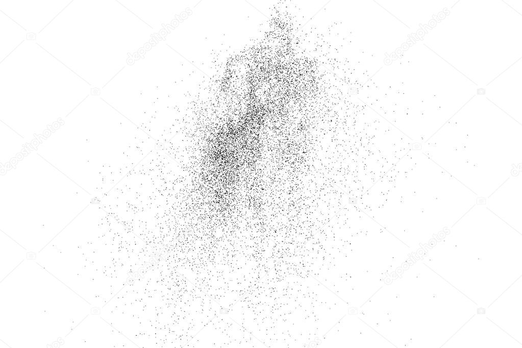 Black grainy texture isolated on white.