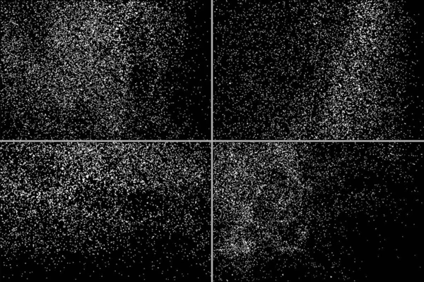 黒の背景に粒状の抽象的なテクスチャを設定する. — ストックベクタ