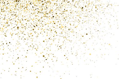 Altın glitter doku üzerinde beyaz izole.