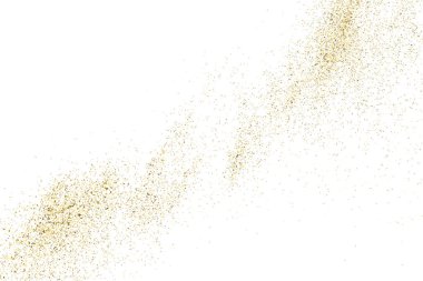 Altın glitter doku üzerinde beyaz izole.