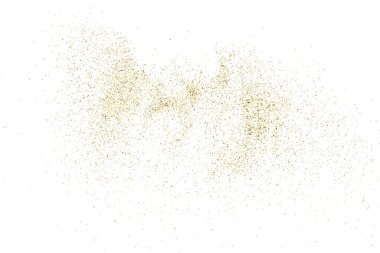 Altın glitter doku üzerinde beyaz izole.