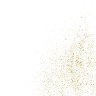 Altın glitter doku üzerinde beyaz izole.