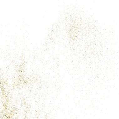Altın glitter doku üzerinde beyaz izole.