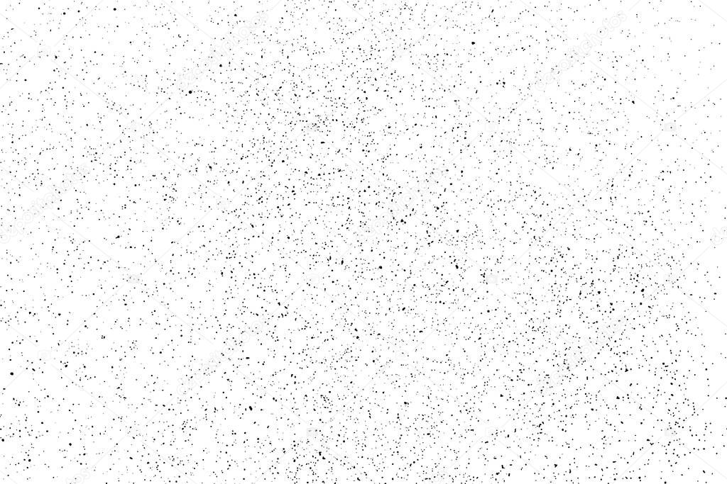 Distressed black texture. Dark grainy texture on white background. Dust overlay textured. Grain noise particles. Rusted white effect. Grunge design elements. Vector illustration, EPS 10.