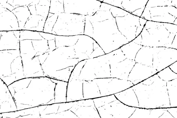 Grunge arka planı siyah beyaz. Koyu renk kirli. Pas etkisi. Çatlak dokusunun sıkıntılı örtüsü. Yarı ton vektör illüstrasyonu, Eps 10.