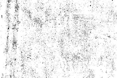 Grunge arka planı siyah beyaz. Koyu renk kirli. Pas etkisi. Çatlak dokusunun sıkıntılı örtüsü. Yarı ton vektör illüstrasyonu, Eps 10.