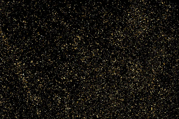 Arany Csillogó Textúra Elszigetelt Fekete Részecskék Borostyán Színű Ünnepi Háttér — Stock Vector