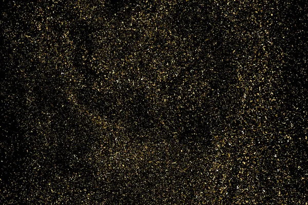 Gold Glitter Textura Isolado Fundo Preto Estrela Dourado Amber Particles —  Vetores de Stock