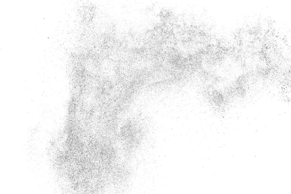Texture Nera Angosciata Texture Granulosa Scura Sfondo Bianco Sovrapposizione Polvere — Vettoriale Stock