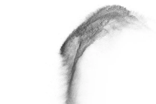 Esplosione Particelle Nere Isolate Sfondo Bianco Struttura Astratta Della Sovrapposizione — Foto Stock