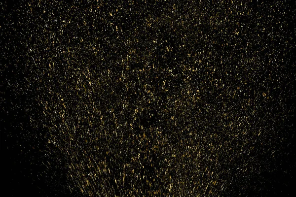 Gold Glitter Textur Isoliert Auf Schwarzem Hintergrund Goldener Sternenstaub Bernsteinpartikel — Stockvektor