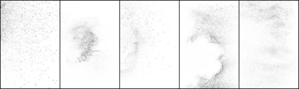 Набор Проблемной Черной Текстуры Темная Текстура Белом Фоне Пыль Накладывается — стоковый вектор