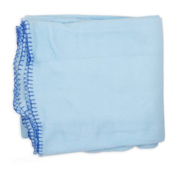 Polar yatak örtüleri. Mavi renk yatak örtüsü. Beyaz arka planda yalıtılmış görüntü, üst görünüm.