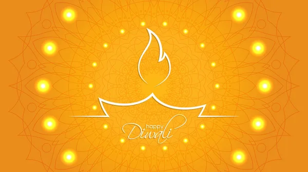 Lámpara India Diya Festival Luces Fondo Abstracto Diwali Feliz Con — Vector de stock