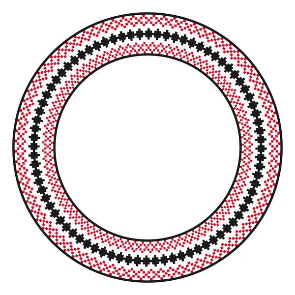 Broderie Ronde Traditionnelle Illustration Vectorielle Motif Géométrique Rond Ethnique Brodé — Image vectorielle