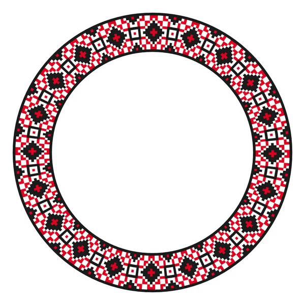 Broderie Ronde Traditionnelle Illustration Vectorielle Motif Géométrique Rond Ethnique Brodé — Image vectorielle