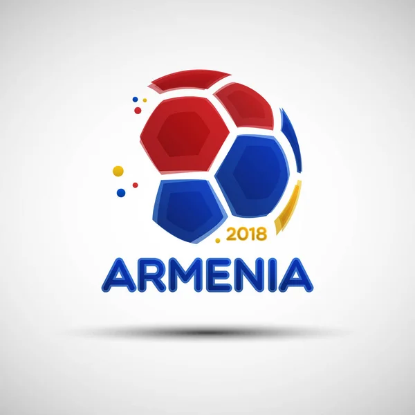 Banner Del Campeonato Fútbol Bandera Armenia Ilustración Vectorial Pelota Fútbol — Vector de stock