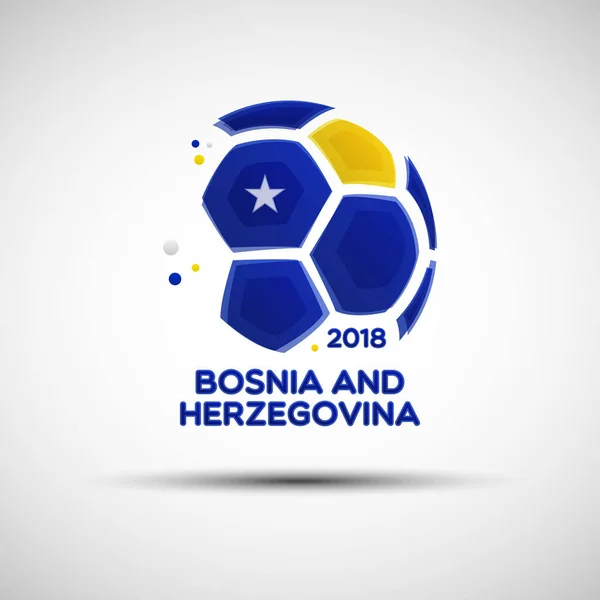 Banner Del Campeonato Fútbol Bandera Bosnia Herzegovina Ilustración Vectorial Pelota — Vector de stock