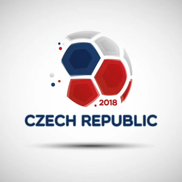 Football Championship Banner Flag Czech Republic Vector Illustration Abstract Soccer — Stock Vector