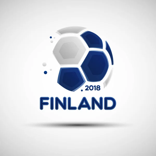 Voetbal Kampioenschap Banner Vlag Van Finland Vectorillustratie Van Abstracte Voetbal — Stockvector