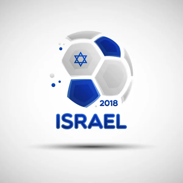 배너입니다 이스라엘의 국기입니다 일러스트 디자인에 이스라엘 색깔로 축구공의 — 스톡 벡터