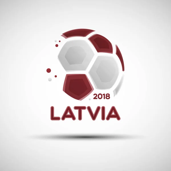 Banner Del Campeonato Fútbol Bandera Letonia Ilustración Vectorial Pelota Fútbol — Vector de stock