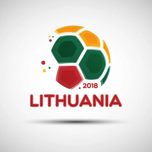 Banner Del Campeonato Fútbol Bandera Lituania Ilustración Vectorial Pelota Fútbol — Vector de stock