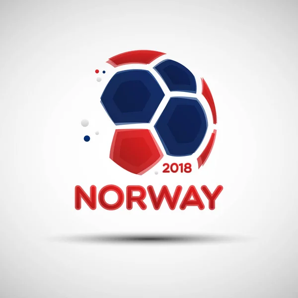 Banner Del Campeonato Fútbol Bandera Noruega Ilustración Vectorial Pelota Fútbol — Vector de stock