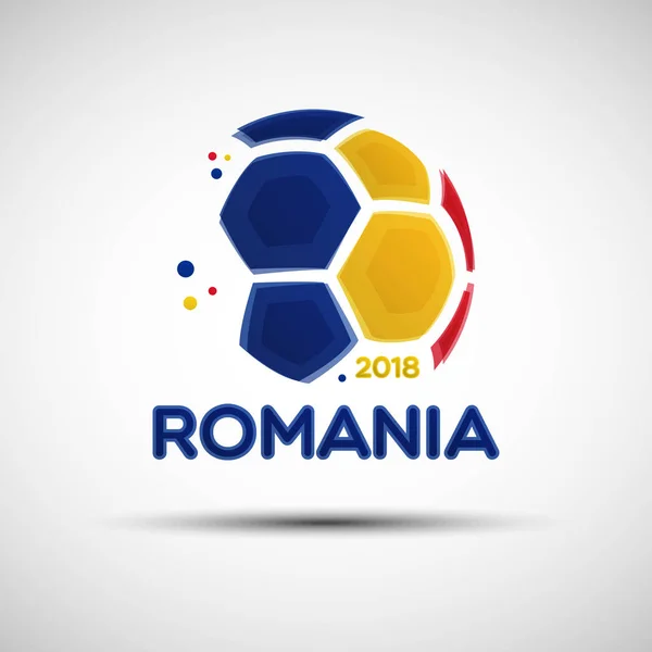 Banner Del Campeonato Fútbol Bandera Rumania Ilustración Vectorial Pelota Fútbol — Vector de stock