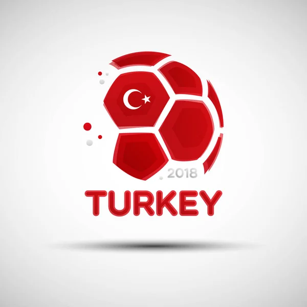 Banner Del Campeonato Fútbol Bandera Turquía Ilustración Vectorial Pelota Fútbol — Archivo Imágenes Vectoriales