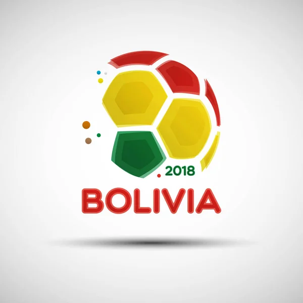 Banner Campeonato Futebol Bandeira Bolívia Ilustração Vetorial Bola Futebol Abstrata — Vetor de Stock