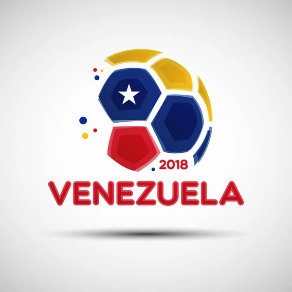 Football Championship Banner Flag Venezuela Vector Illustration Abstract Soccer Ball — Stock Vector