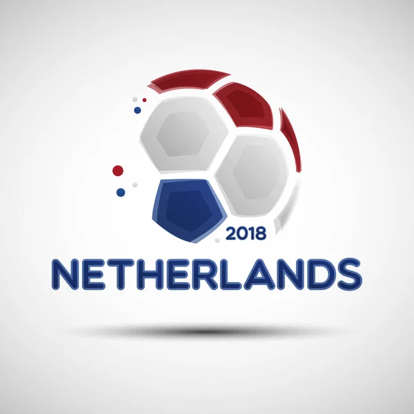 Voetbal Kampioenschap Banner Vlag Van Nederland Vectorillustratie Van Abstracte Voetbal — Stockvector