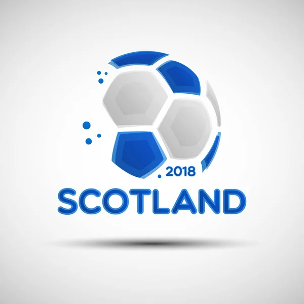 Voetbal Kampioenschap Banner Vlag Van Schotland Vectorillustratie Van Abstracte Voetbal — Stockvector