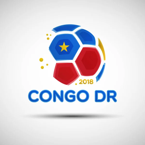 Voetbal Kampioenschap Banner Vlag Van Congo Vectorillustratie Van Abstracte Voetbal — Stockvector