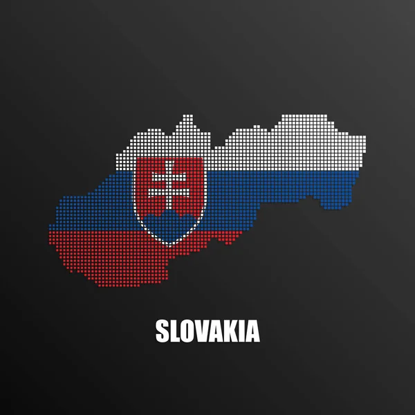 Ilustracja Wektorowa Streszczenie Rastra Mapy Słowacji Wykonane Kwadratowych Pikseli Kolory — Wektor stockowy
