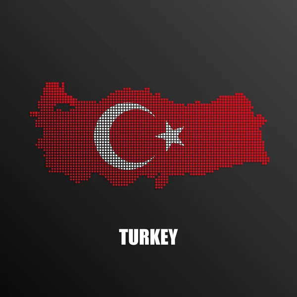 정사각형 그래픽 디자인에 색깔로 터키의 하프톤 지도의 일러스트 — 스톡 벡터