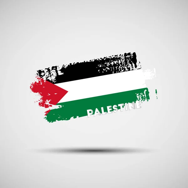 Bandeira Palestina Ilustração Vetorial Pincelada Grunge Com Cores Bandeira Nacional — Vetor de Stock