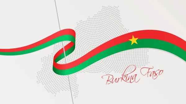 Illustration Vectorielle Une Carte Pointillés Radiaux Abstraits Burkina Faso Ruban — Image vectorielle