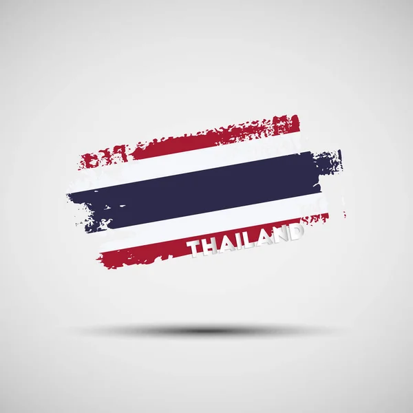 Bandeira Tailândia Ilustração Vetorial Pincelada Grunge Com Cores Bandeira Nacional —  Vetores de Stock